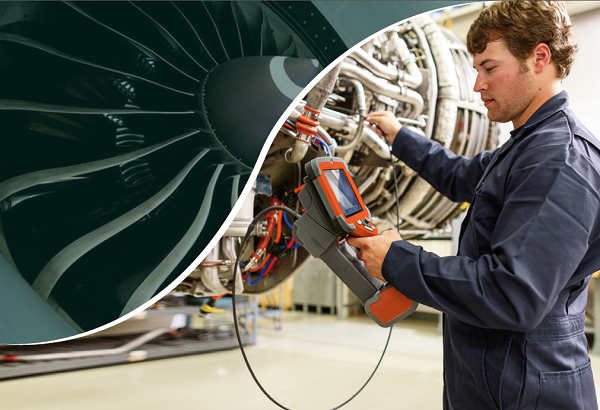 使用工業內窺鏡檢測渦輪發動機葉片損傷