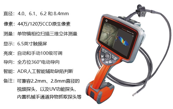 進口工業視頻內窺鏡的主要技術參數